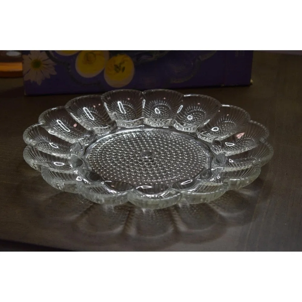 Vintage Indiana‎ Glass Egg Relish Dish: Crystal Collection Tray
